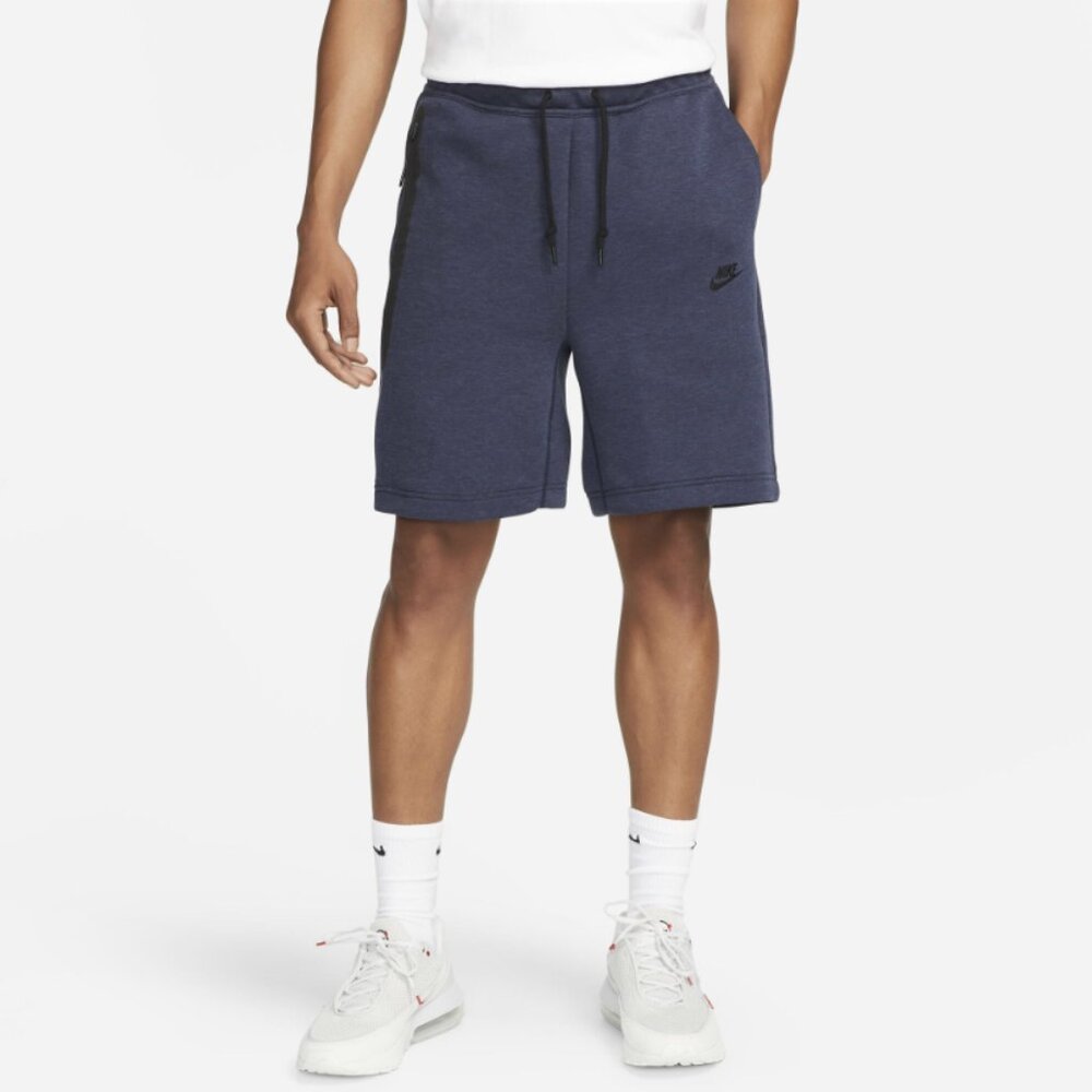 Nike Tech Fleece Shorts Men’s Small Navy Blue FB8171-473 Zip Pocket